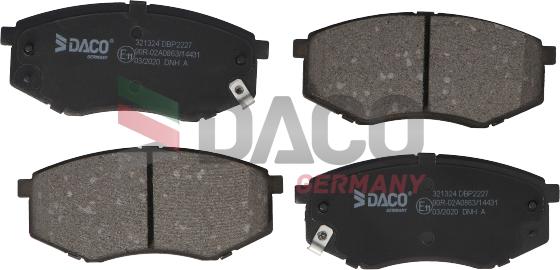 DACO Germany 321324 - Kit de plaquettes de frein, frein à disque cwaw.fr