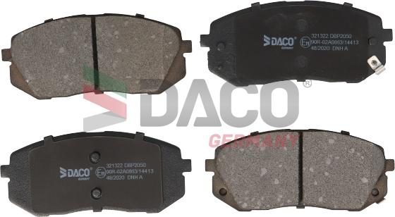 DACO Germany 321322 - Kit de plaquettes de frein, frein à disque cwaw.fr