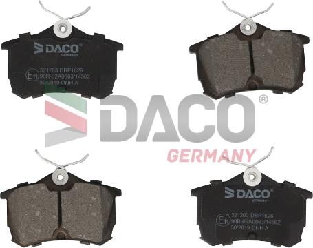 DACO Germany 321203 - Kit de plaquettes de frein, frein à disque cwaw.fr