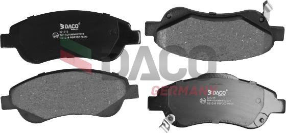 DACO Germany 321215 - Kit de plaquettes de frein, frein à disque cwaw.fr