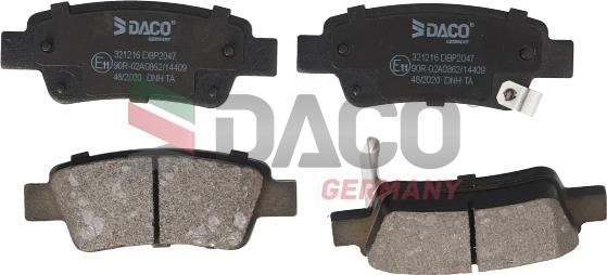 DACO Germany 321216 - Kit de plaquettes de frein, frein à disque cwaw.fr