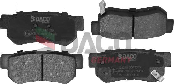 DACO Germany 321218 - Kit de plaquettes de frein, frein à disque cwaw.fr