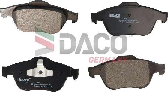 DACO Germany 323949 - Kit de plaquettes de frein, frein à disque cwaw.fr