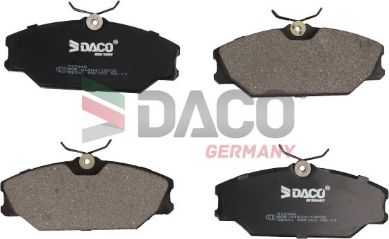 DACO Germany 323946 - Kit de plaquettes de frein, frein à disque cwaw.fr