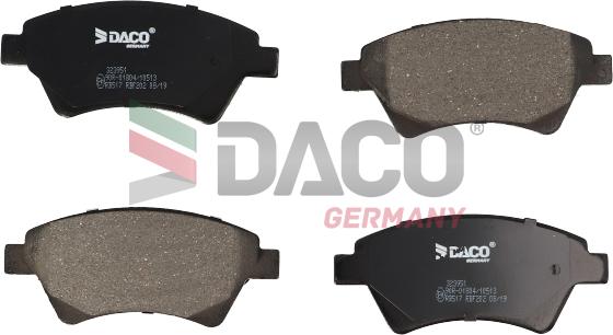 DACO Germany 323951 - Kit de plaquettes de frein, frein à disque cwaw.fr