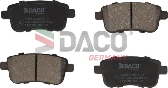 DACO Germany 323953 - Kit de plaquettes de frein, frein à disque cwaw.fr