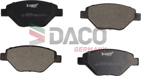 DACO Germany 323952 - Kit de plaquettes de frein, frein à disque cwaw.fr