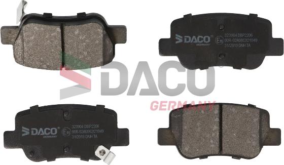 DACO Germany 323904 - Kit de plaquettes de frein, frein à disque cwaw.fr