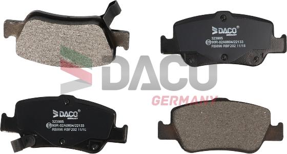 DACO Germany 323905 - Kit de plaquettes de frein, frein à disque cwaw.fr