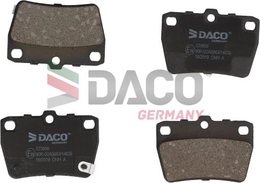 DACO Germany 323908 - Kit de plaquettes de frein, frein à disque cwaw.fr