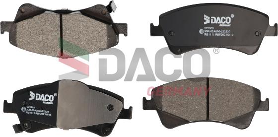 DACO Germany 323903 - Kit de plaquettes de frein, frein à disque cwaw.fr