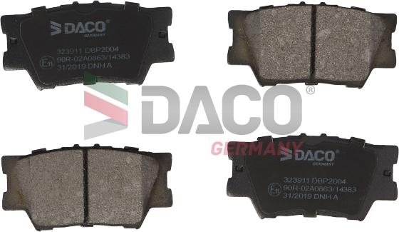 DACO Germany 323911 - Kit de plaquettes de frein, frein à disque cwaw.fr