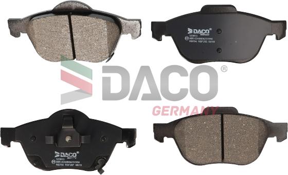 DACO Germany 323913 - Kit de plaquettes de frein, frein à disque cwaw.fr