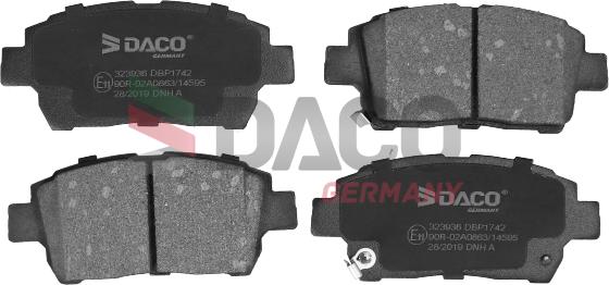 DACO Germany 323936 - Kit de plaquettes de frein, frein à disque cwaw.fr