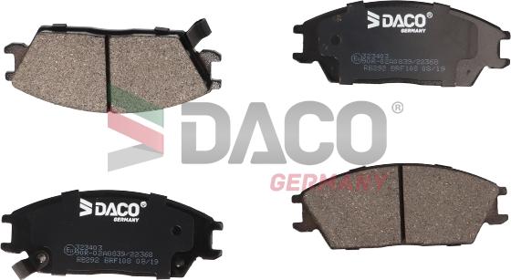 DACO Germany 323403 - Kit de plaquettes de frein, frein à disque cwaw.fr