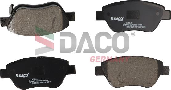 DACO Germany 323645 - Kit de plaquettes de frein, frein à disque cwaw.fr