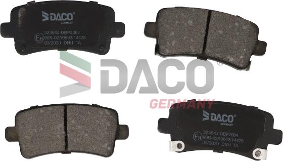 DACO Germany 323643 - Kit de plaquettes de frein, frein à disque cwaw.fr