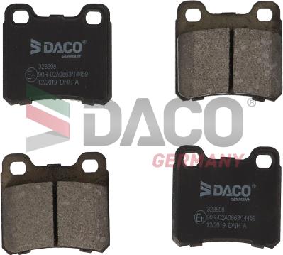 DACO Germany 323608 - Kit de plaquettes de frein, frein à disque cwaw.fr