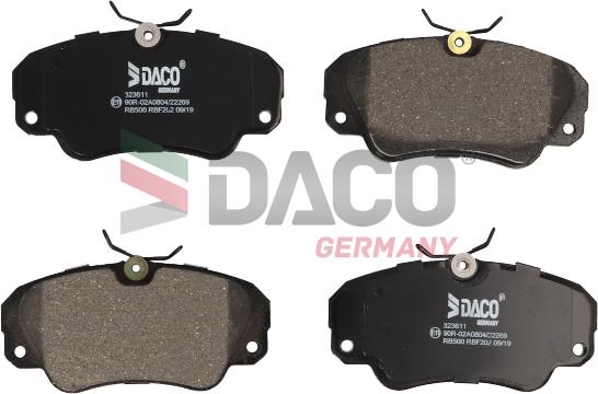 DACO Germany 323611 - Kit de plaquettes de frein, frein à disque cwaw.fr