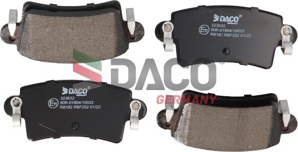 DACO Germany 323632 - Kit de plaquettes de frein, frein à disque cwaw.fr