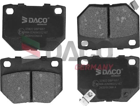 DACO Germany 323622 - Kit de plaquettes de frein, frein à disque cwaw.fr