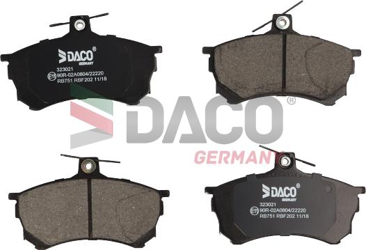 DACO Germany 323021 - Kit de plaquettes de frein, frein à disque cwaw.fr