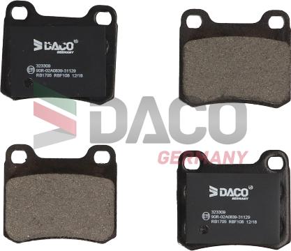 DACO Germany 323309 - Kit de plaquettes de frein, frein à disque cwaw.fr