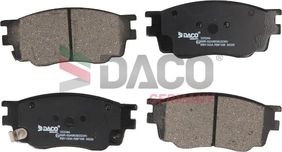 DACO Germany 323244 - Kit de plaquettes de frein, frein à disque cwaw.fr