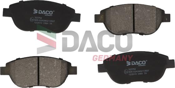 DACO Germany 323752 - Kit de plaquettes de frein, frein à disque cwaw.fr