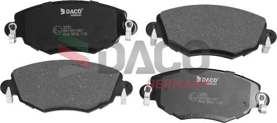 DACO Germany 322553 - Kit de plaquettes de frein, frein à disque cwaw.fr