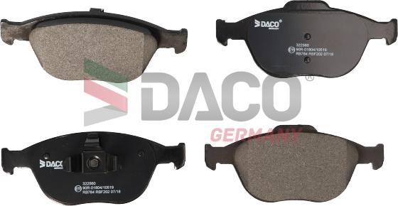 DACO Germany 322560 - Kit de plaquettes de frein, frein à disque cwaw.fr