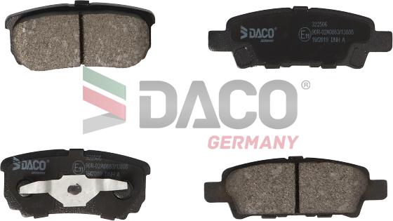 DACO Germany 322506 - Kit de plaquettes de frein, frein à disque cwaw.fr