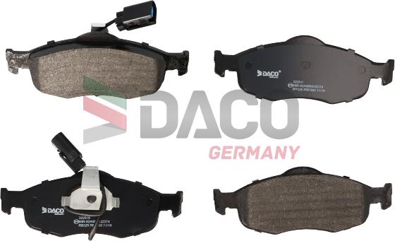 DACO Germany 322519 - Kit de plaquettes de frein, frein à disque cwaw.fr