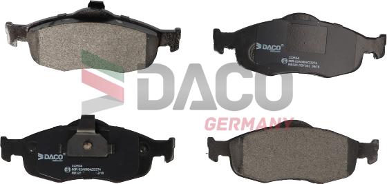 DACO Germany 322534 - Kit de plaquettes de frein, frein à disque cwaw.fr