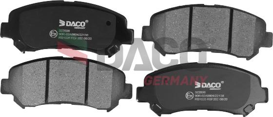 DACO Germany 322606 - Kit de plaquettes de frein, frein à disque cwaw.fr