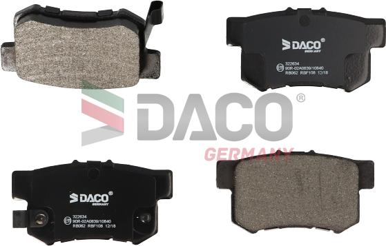 DACO Germany 322634 - Kit de plaquettes de frein, frein à disque cwaw.fr