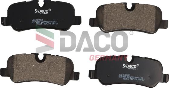 DACO Germany 322001 - Kit de plaquettes de frein, frein à disque cwaw.fr