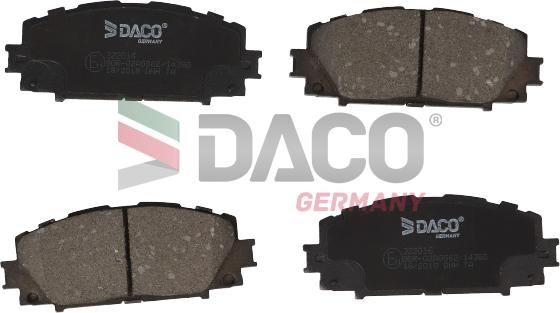 DACO Germany 322016 - Kit de plaquettes de frein, frein à disque cwaw.fr