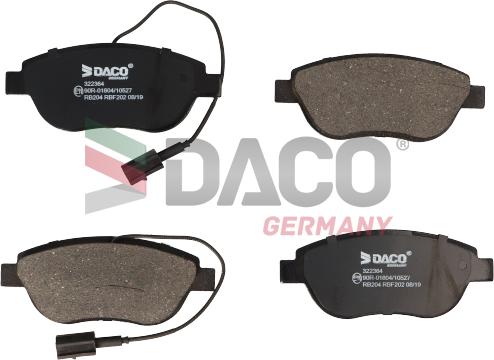 DACO Germany 322364 - Kit de plaquettes de frein, frein à disque cwaw.fr