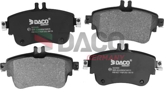 DACO Germany 322303 - Kit de plaquettes de frein, frein à disque cwaw.fr