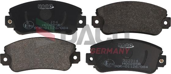 DACO Germany 322314 - Kit de plaquettes de frein, frein à disque cwaw.fr