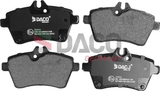 DACO Germany 322313 - Kit de plaquettes de frein, frein à disque cwaw.fr