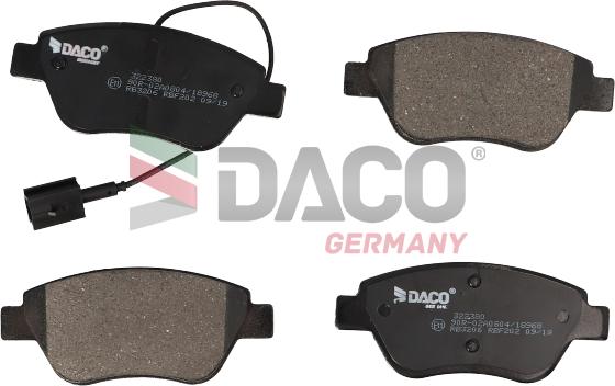 DACO Germany 322380 - Kit de plaquettes de frein, frein à disque cwaw.fr