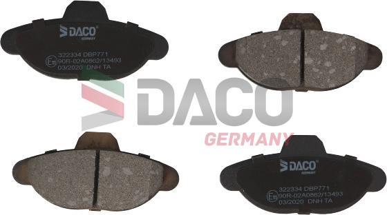 DACO Germany 322334 - Kit de plaquettes de frein, frein à disque cwaw.fr