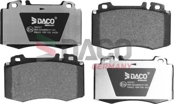 DACO Germany 322321 - Kit de plaquettes de frein, frein à disque cwaw.fr