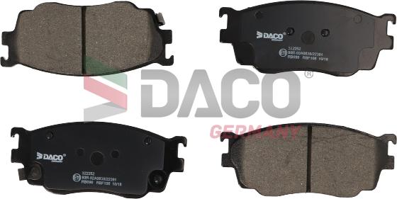 DACO Germany 322252 - Kit de plaquettes de frein, frein à disque cwaw.fr