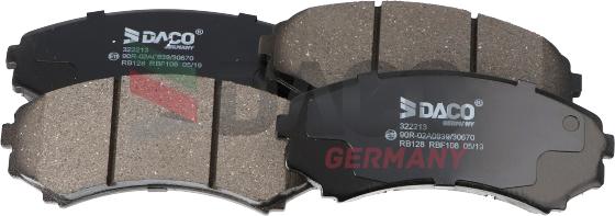 DACO Germany 322213 - Kit de plaquettes de frein, frein à disque cwaw.fr