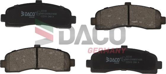 DACO Germany 322239 - Kit de plaquettes de frein, frein à disque cwaw.fr