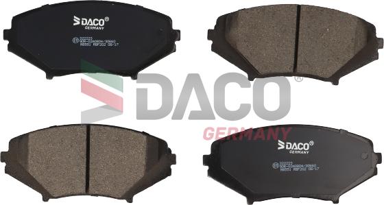 DACO Germany 322223 - Kit de plaquettes de frein, frein à disque cwaw.fr