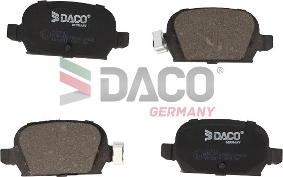 DACO Germany 322710 - Kit de plaquettes de frein, frein à disque cwaw.fr